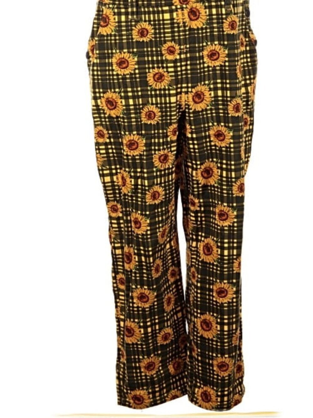 Lucy & Yak Easton Dungarees Green Sunday Sunflowers Print UK 16 NWT - Picture 6 of 7